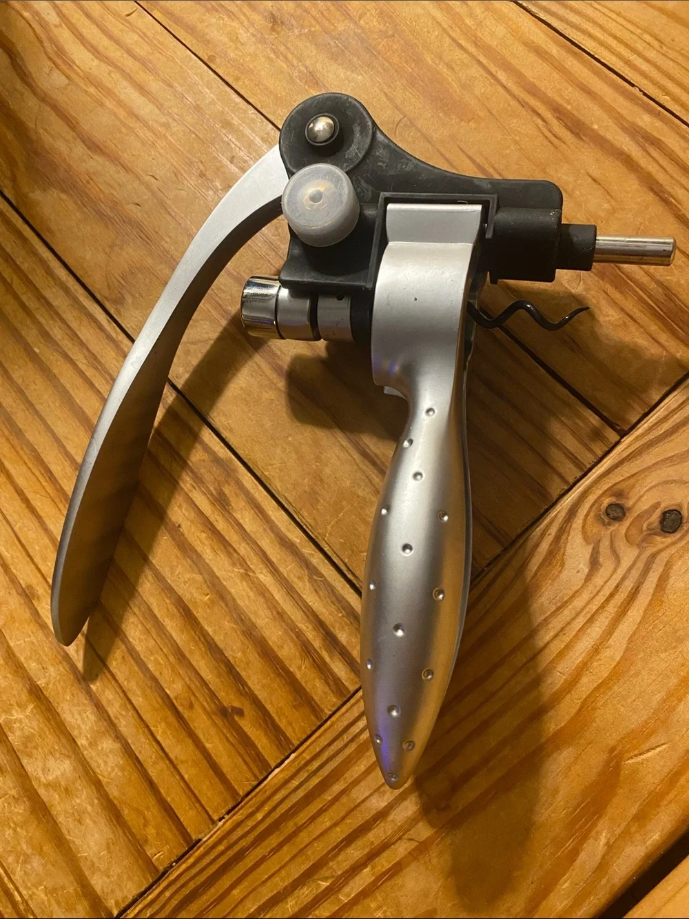 Silver Wine Corkscrew Lever Opener - Silver